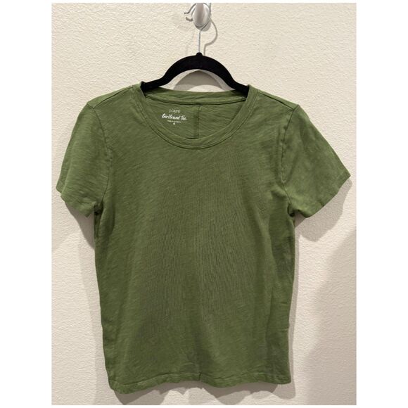 J.CREW Green Short Sleeve Girlfriend Tee - Picture 1 of 3